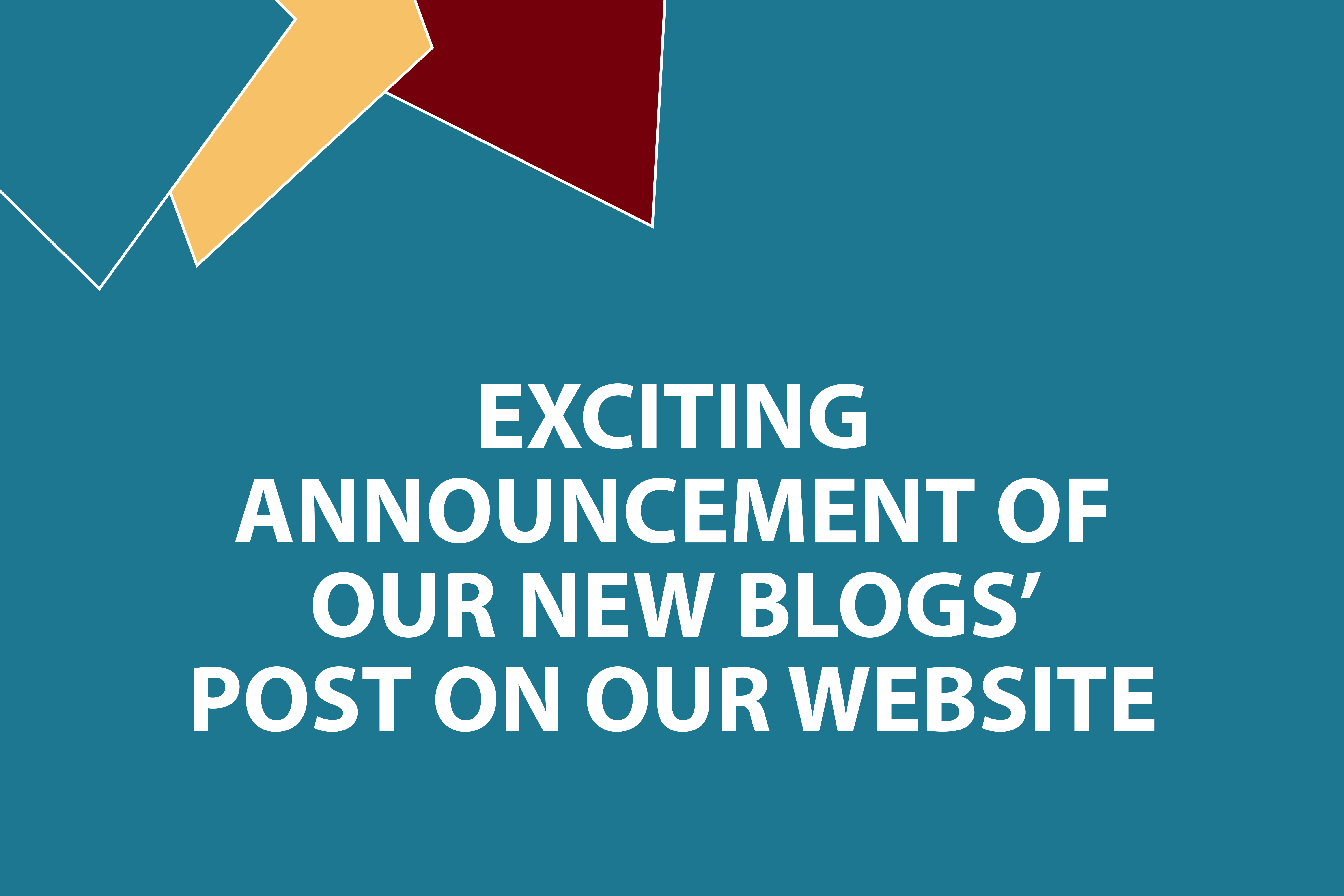 EXCITING ANNOUNCEMENT OF OUR NEW BLOGS’ POST